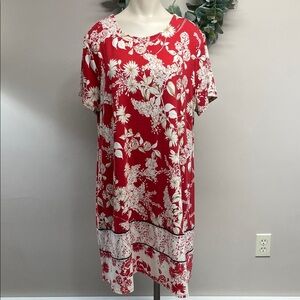 NWOT J. Jill Wearever Collection Perfect T-Shirt Dress Short Sleeve Floral XLP